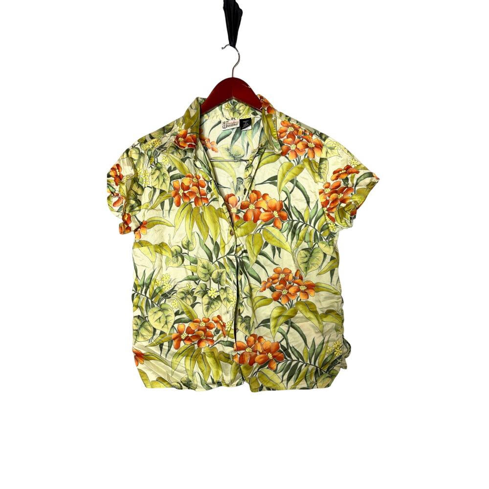 vintage Patagonia Pataloha women's button-up shirt green floral sz 10